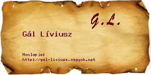 Gál Líviusz névjegykártya